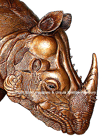 D�rer Rhinoceros in bronze by Ernst Paulduro and Ursula Krabbe-Pauduro