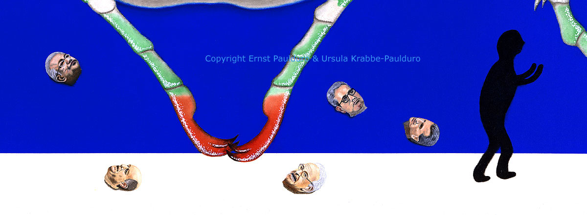 Gottesanbeterin Mantis Pseudocreobotra wahlbergii Gemälde von Ernst Paulduro und Ursula Krabbe-Paulduro Detail 3