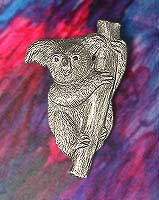 Koala als Brosche in Silber, Unikat