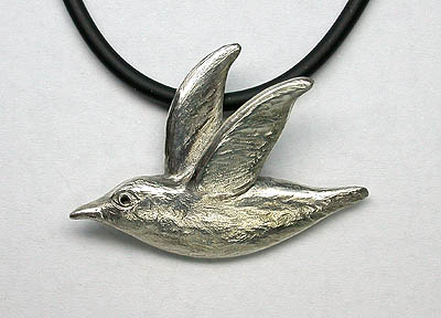 M�we als Anh�nger in Silber - Gull as pendant in silver